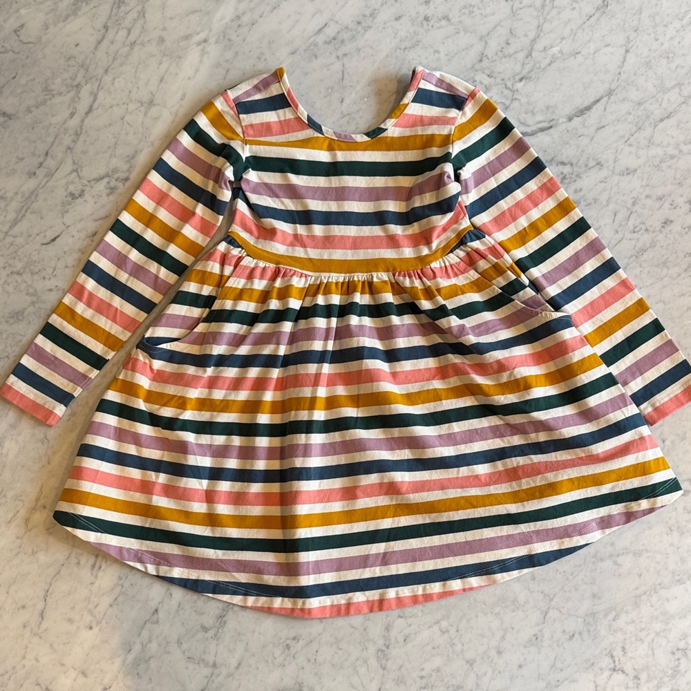 Hanna Andersson- Striped Multicolor Long Sleeve Dress